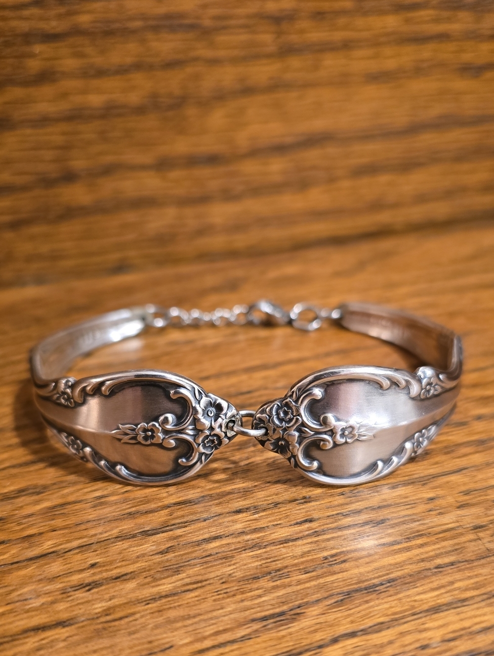 Sterling Silver Floral Spoon Bracelet